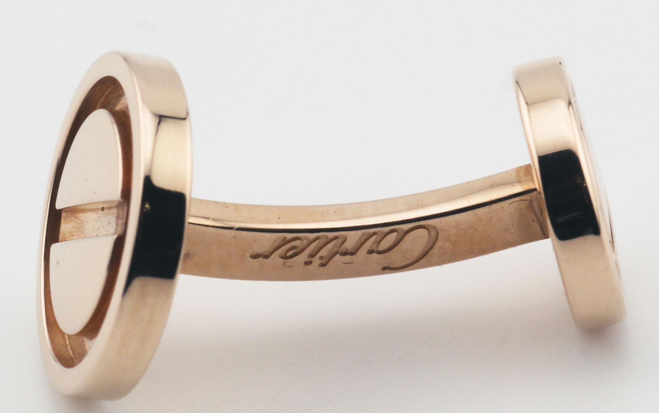Cartier 18K Pink Gold Love Dumbbell Cufflinks For Sale 3