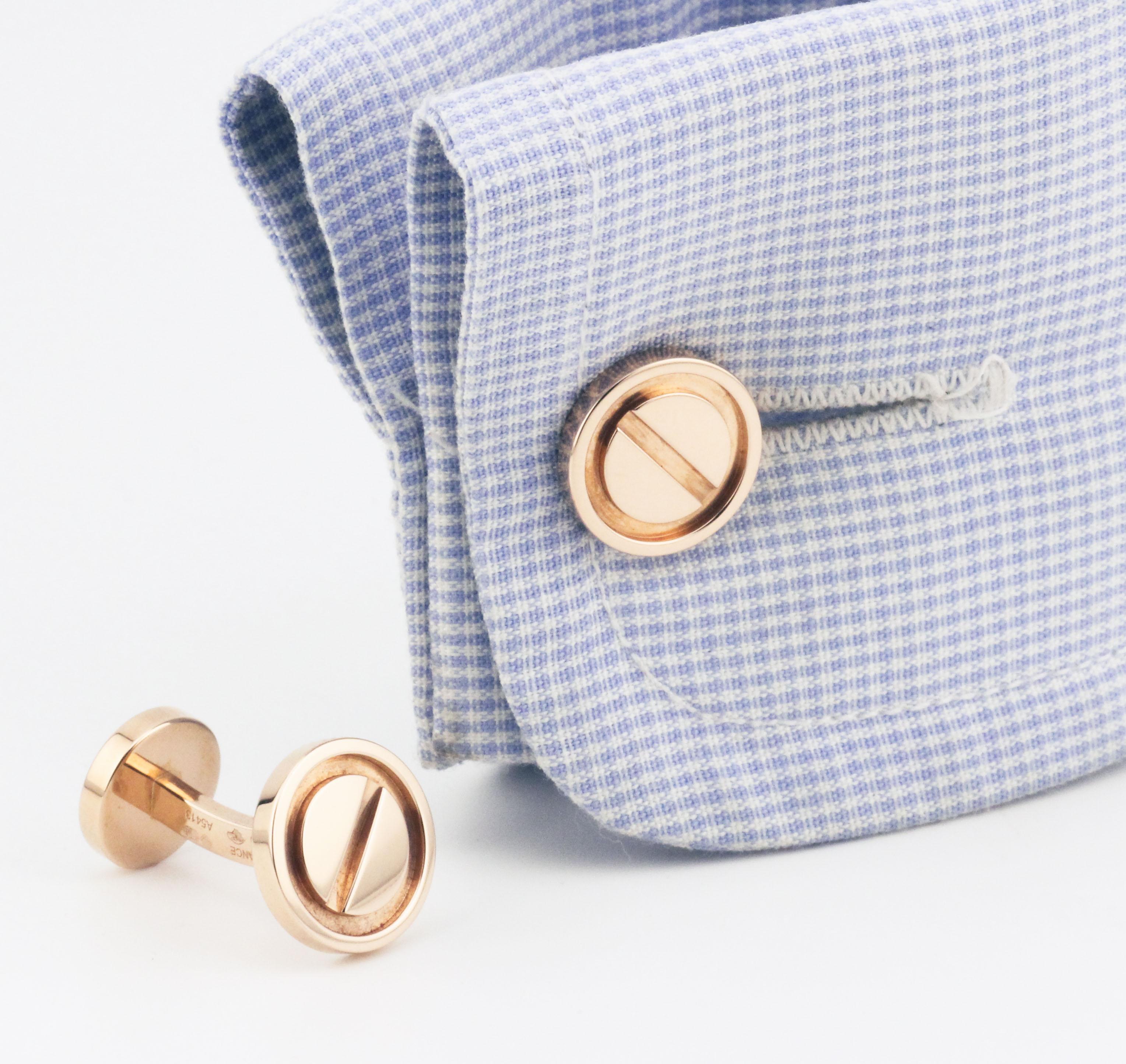 Cartier 18K Pink Gold Love Dumbbell Cufflinks For Sale 4
