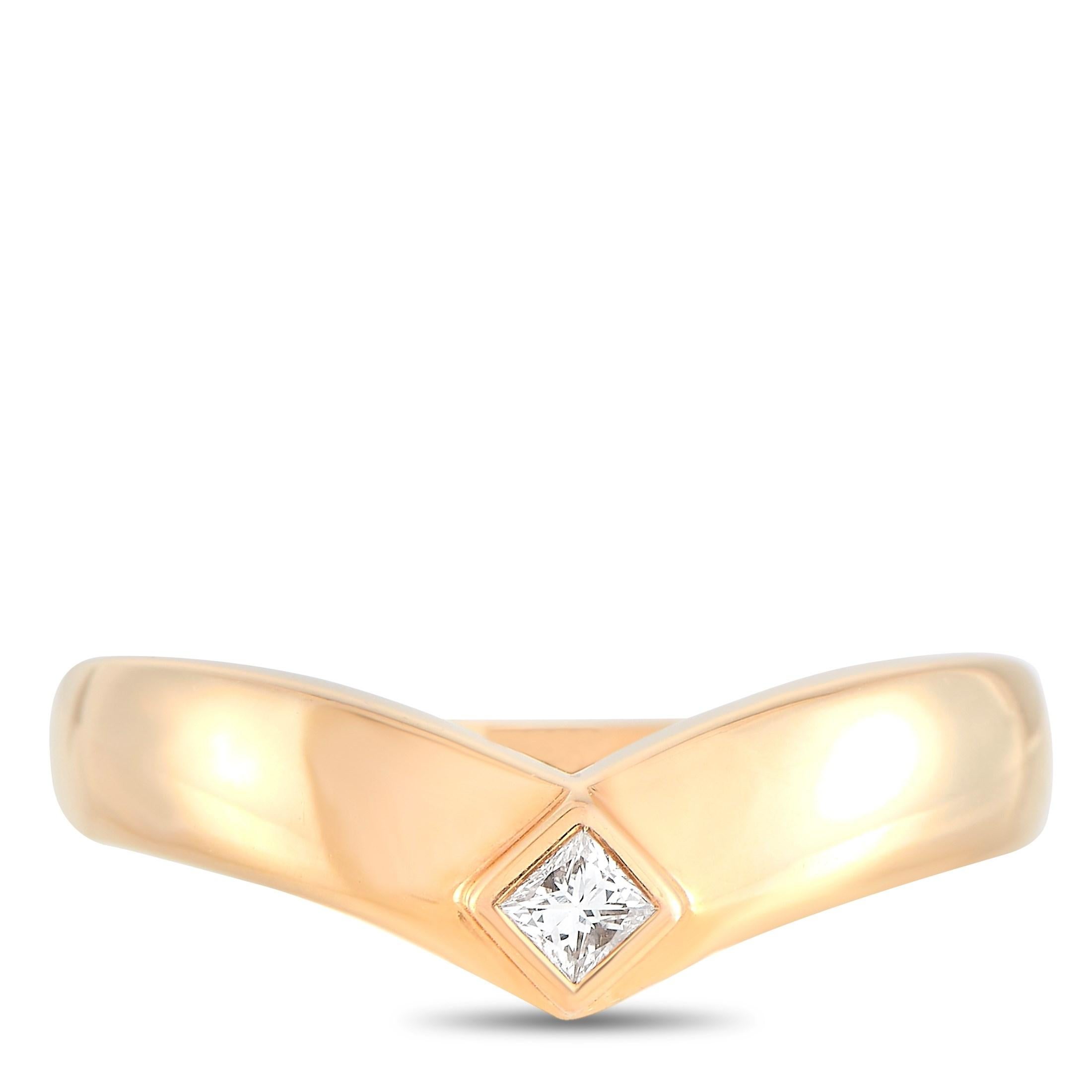 Cartier 18 Karat Rose Gold 0.10 Carat Diamond Ring In Excellent Condition In Southampton, PA