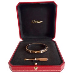 Cartier 18K Rose Gold 10 Diamonds Love Bracelet 