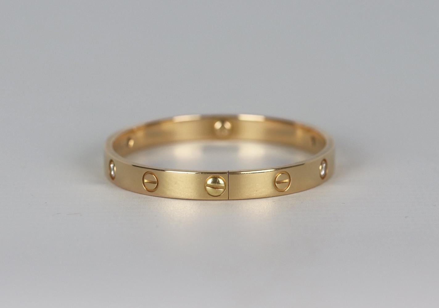 cartier love bracelet rose gold 4 diamonds