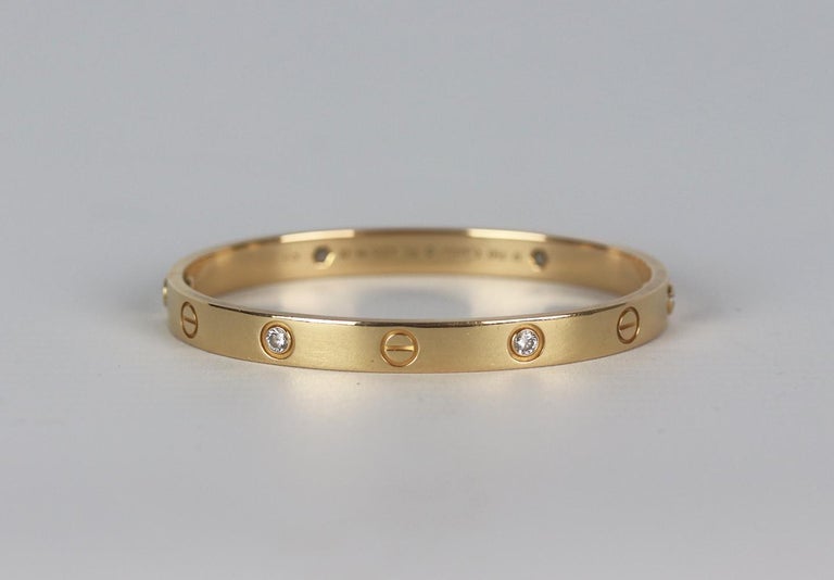Cartier 18K Rose Gold 4 Diamond Love Bracelet at 1stDibs | cartier rose ...