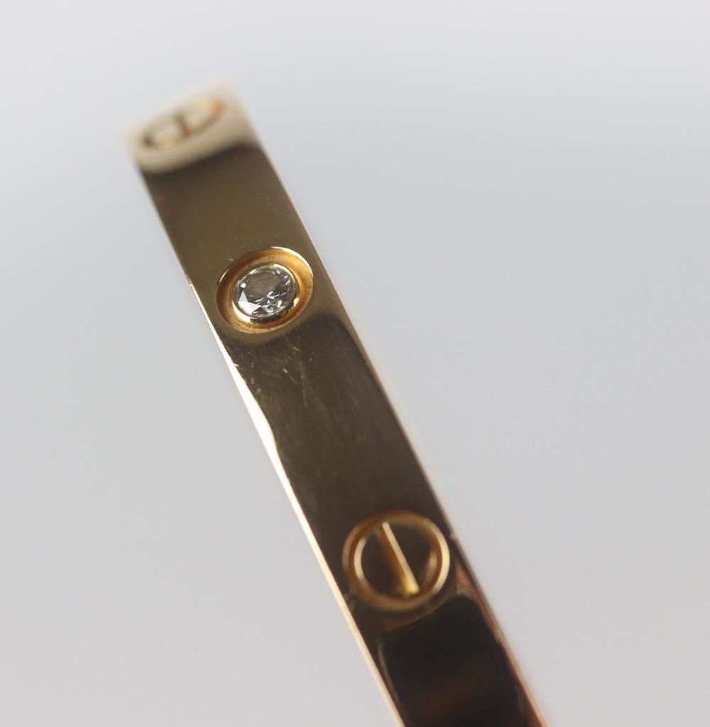 Cartier 18K Rose Gold 4 Diamond Love Bracelet 1