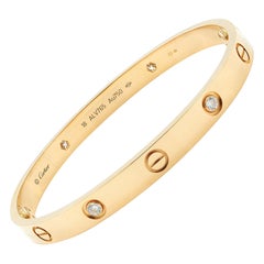 Cartier 18 Karat Rose Gold 4 Diamond Love Bracelet