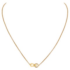 Cartier 18K Rose Gold Agrafe Diamond Necklace