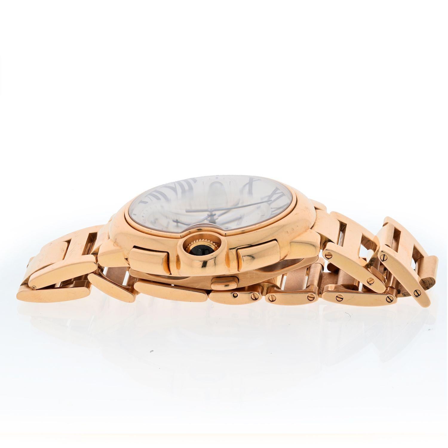Cartier 18K Rose Gold Ballon Bleu Chrono W6920010 Watch In Excellent Condition In New York, NY