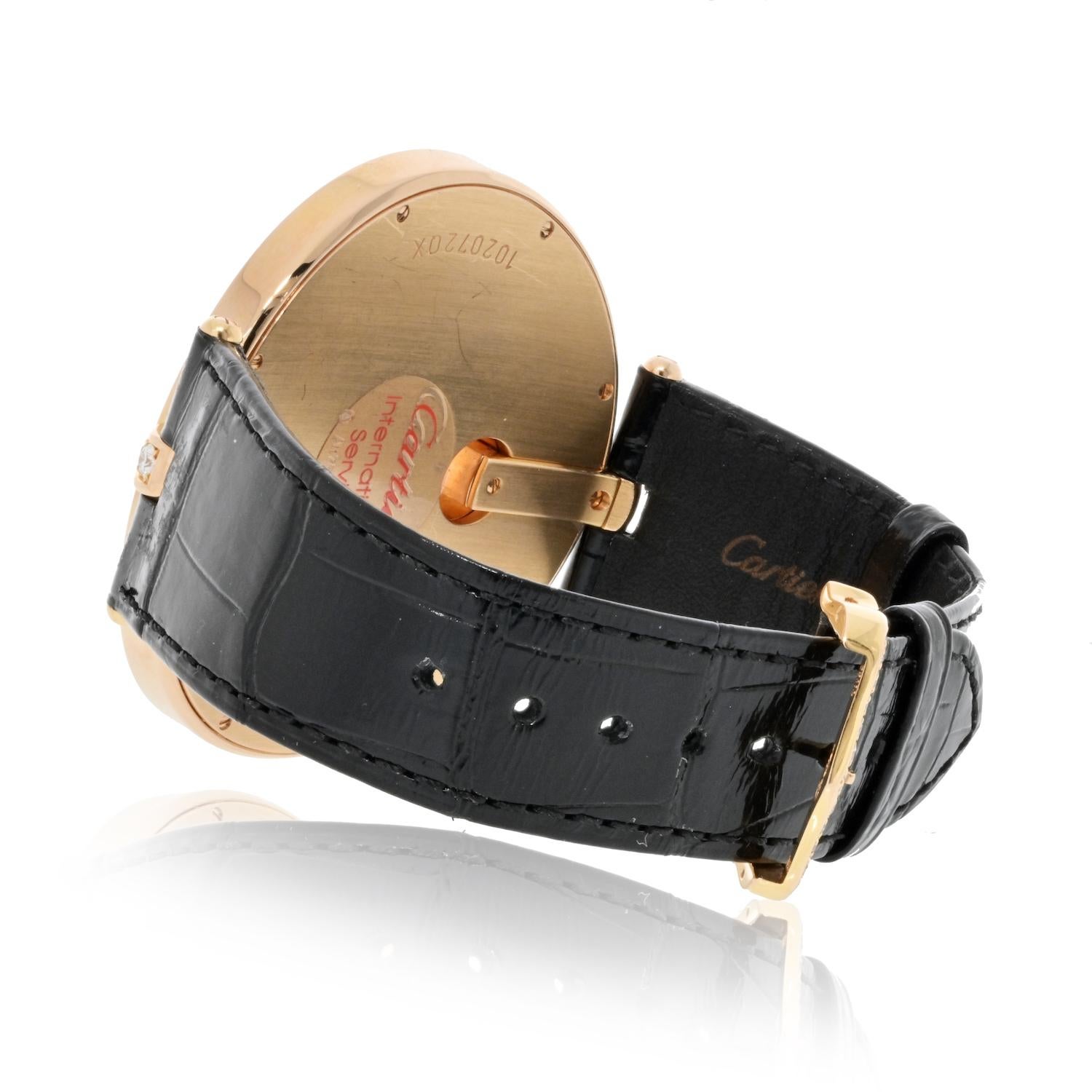 Round Cut Cartier 18K Rose Gold Captive WG600003 Ladies Diamond Watch For Sale