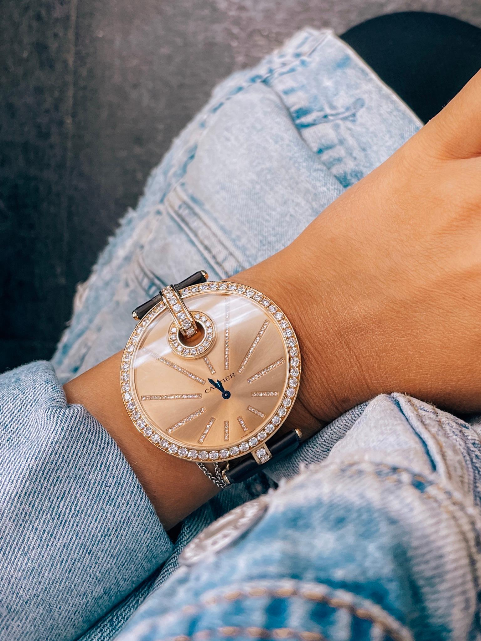 Modern Cartier 18K Rose Gold Captive WG600003 Ladies Diamond Watch