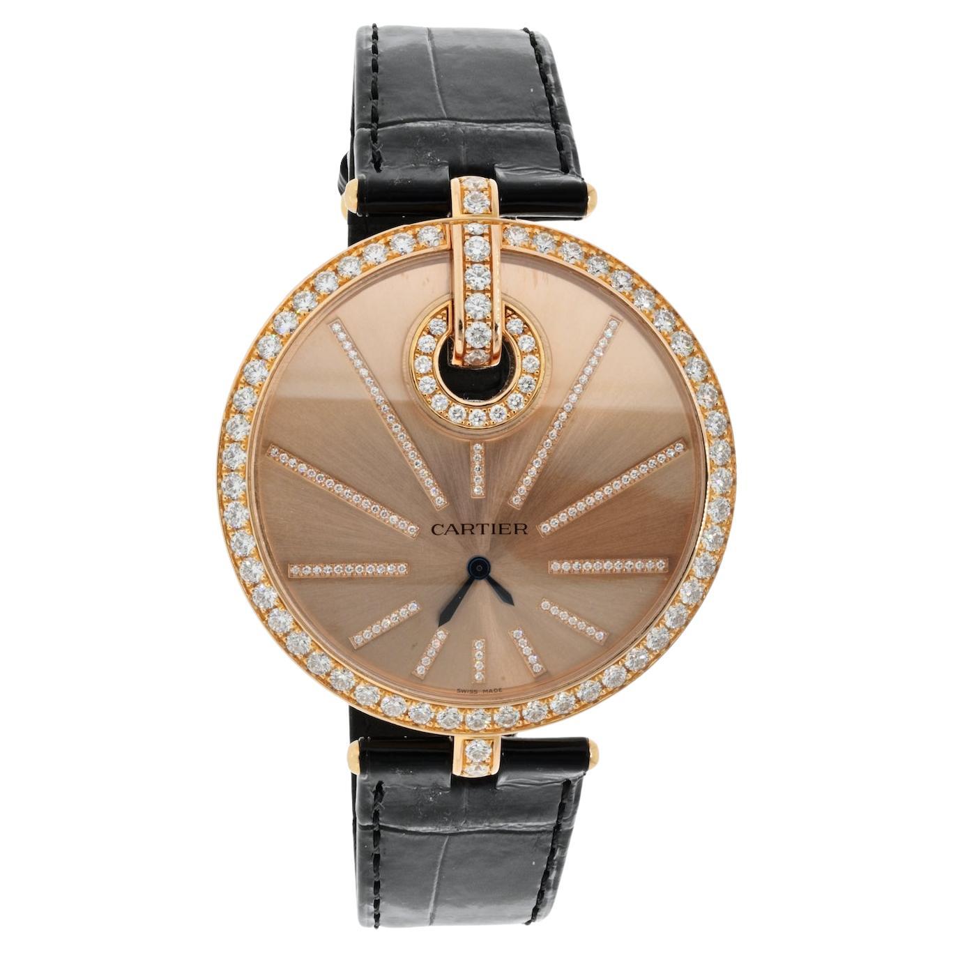 Cartier 18K Rose Gold Captive WG600003 Ladies Diamond Watch