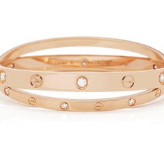 Cartier 18 Karat Rose Gold Diamond Set Love Bangle