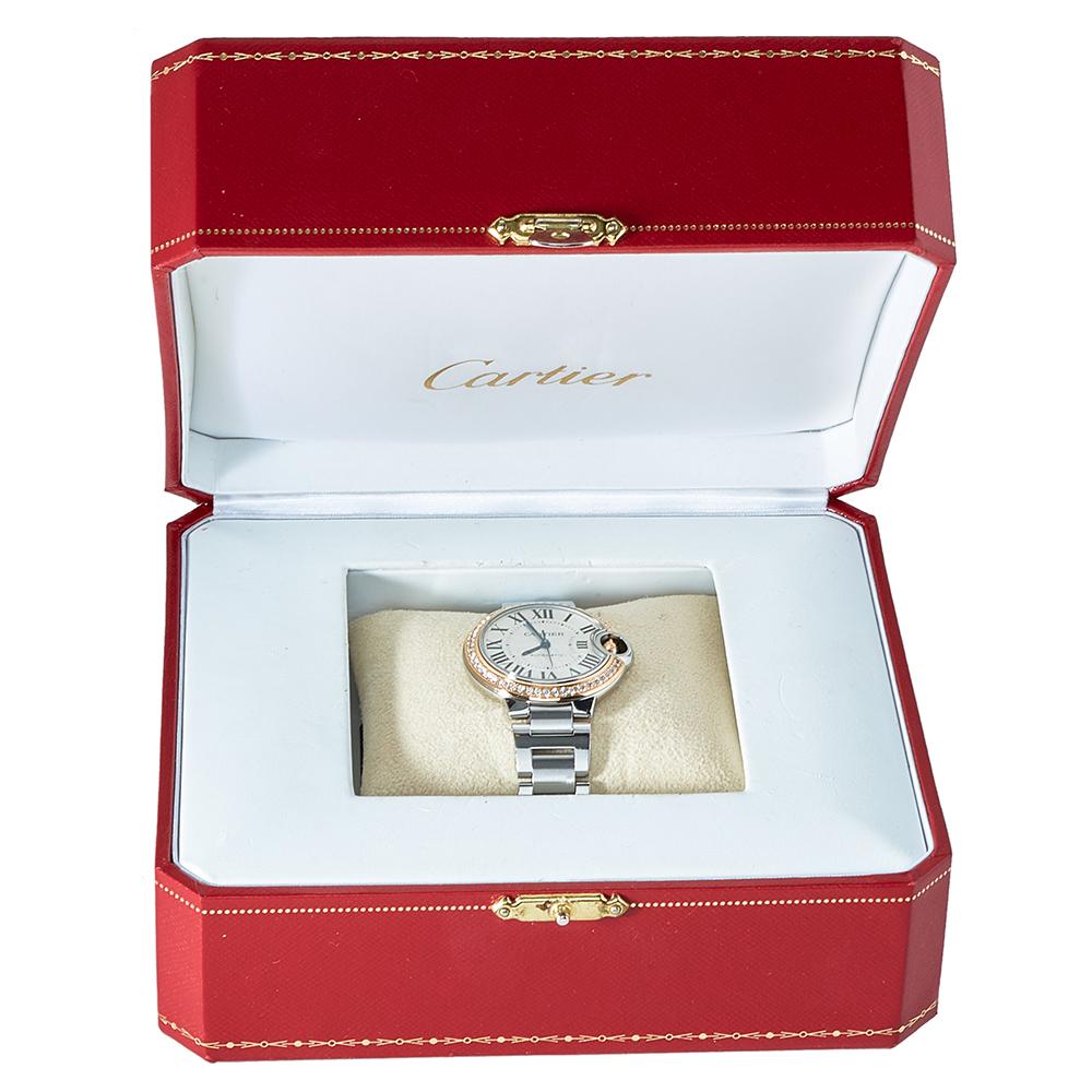 Cartier 18K Rose Gold Diamonds Ballon Bleu Automatic Women's Wristwatch 33 mm 4