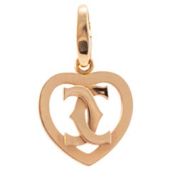 Cartier 18K Rose Gold Double C Heart Pendant