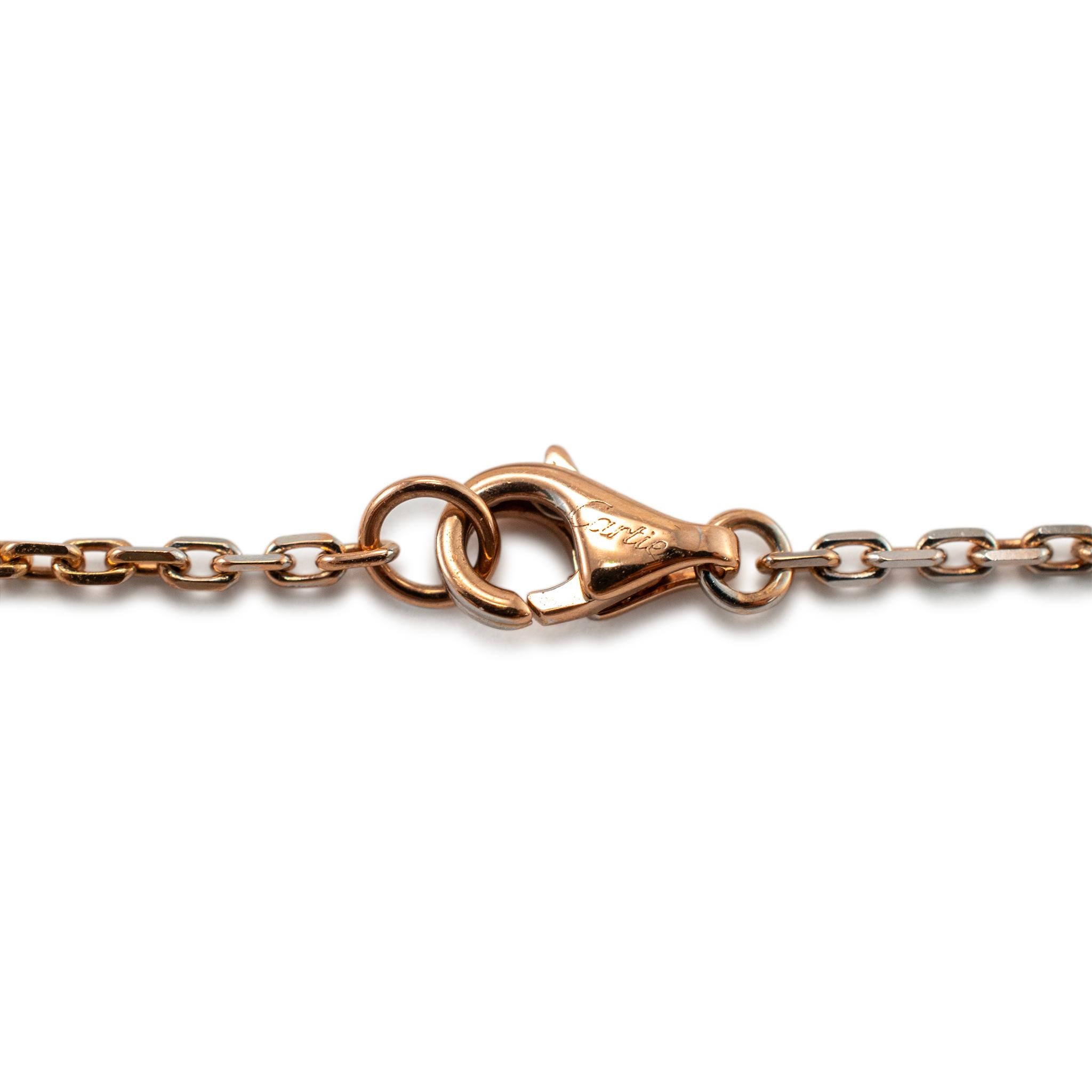 Cartier, collana con ciondolo Baby Love in oro rosa 18 carati e mezzo pavé di diamanti in vendita 2