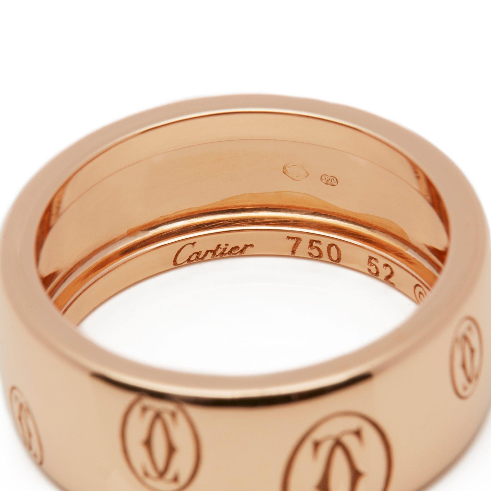 Contemporary Cartier 18 Karat Rose Gold Happy Birthday Ring