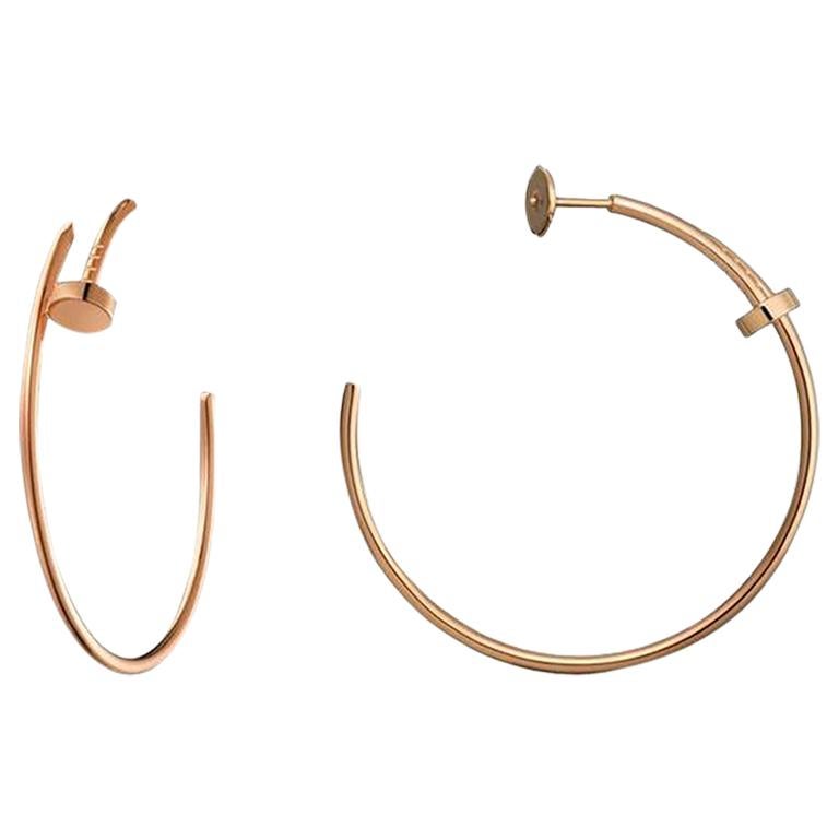 Cartier 18k Rose Gold Juste Un Clou Big Hoop Earrings with Box and ...