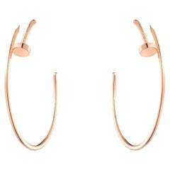 Cartier 18k Rose Gold Juste Un Clou Big Hoop Earrings with Box and Paper
