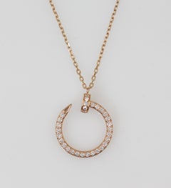 Cartier 18 Karat Rose Gold Juste Un Clou Diamond Set Pendant