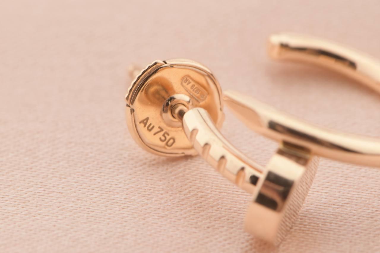 Cartier 18k Rose Gold Juste Un Clou Earrings In Excellent Condition In Banbury, GB