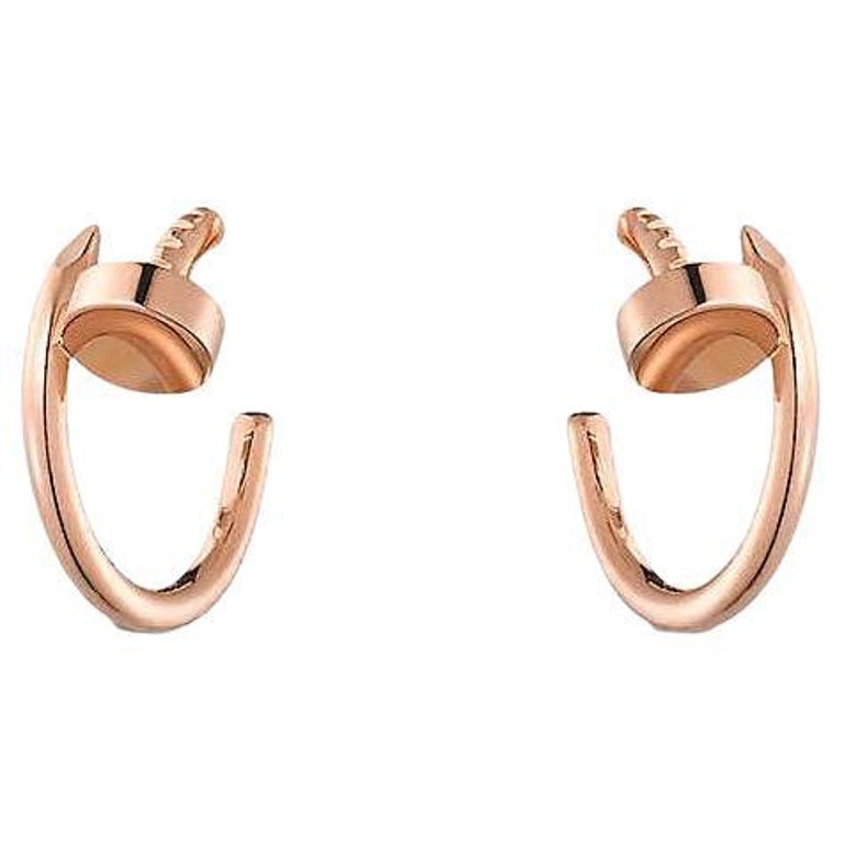 Cartier 18k Rose Gold Juste Un Clou Earrings at 1stDibs