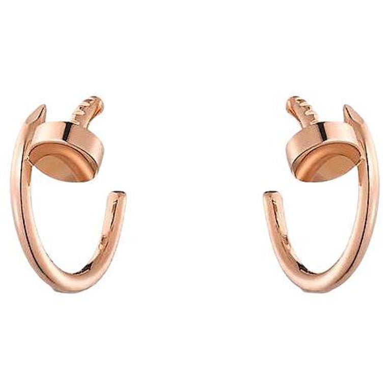 Cartier 18k Rose Gold Juste Un Clou Earrings at 1stDibs | cartier gold  hoops, cartier juste un clou earring single, cartier juste un clou earrings  review