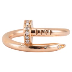 Cartier 18K Rose Gold Juste Un Clou Nail Classic Model, Diamonds Cocktail Ring
