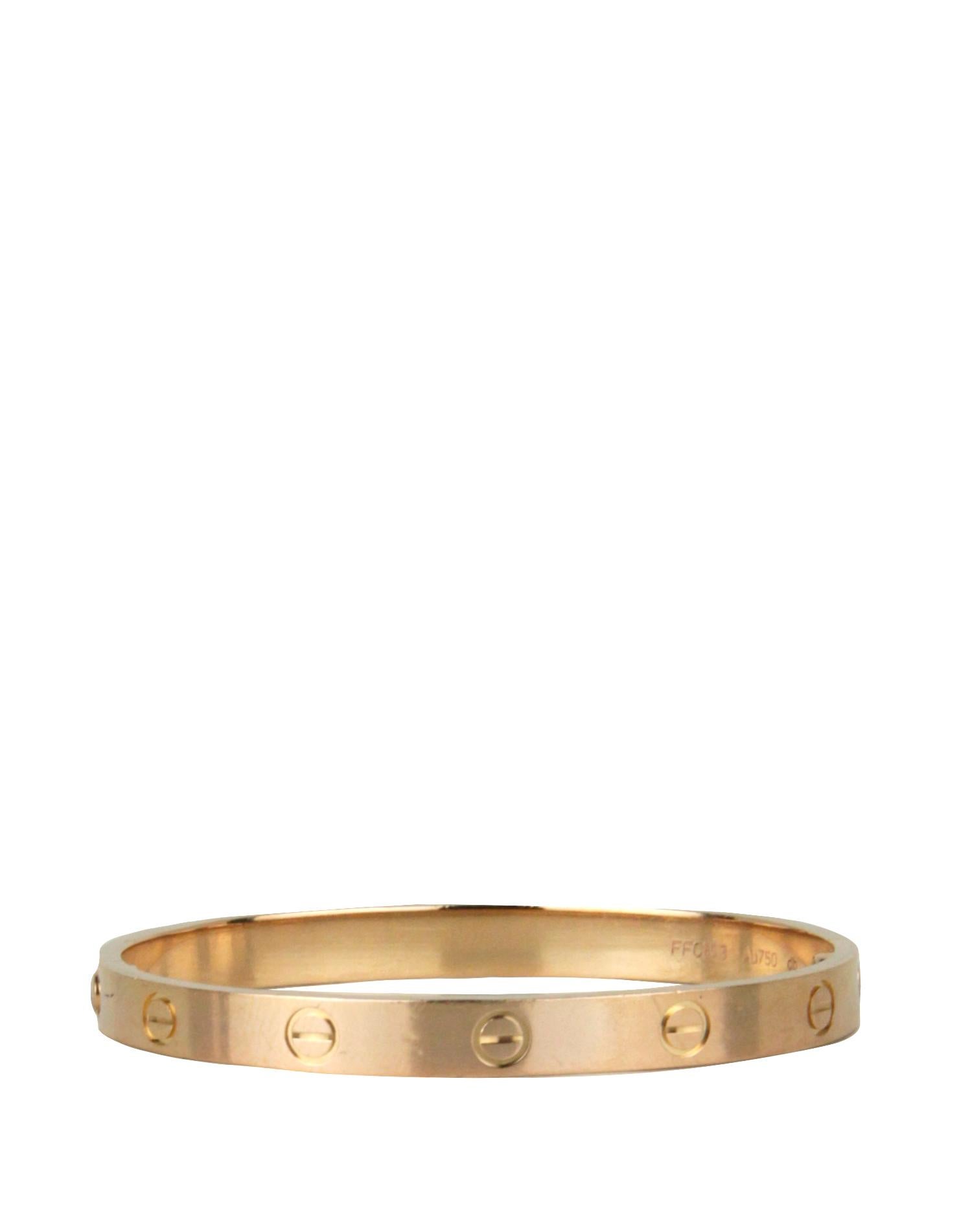 Cartier 18k Roségold LOVE Armreif-Armreif Größe 17 mit Zertifikat (Zeitgenössisch) im Angebot