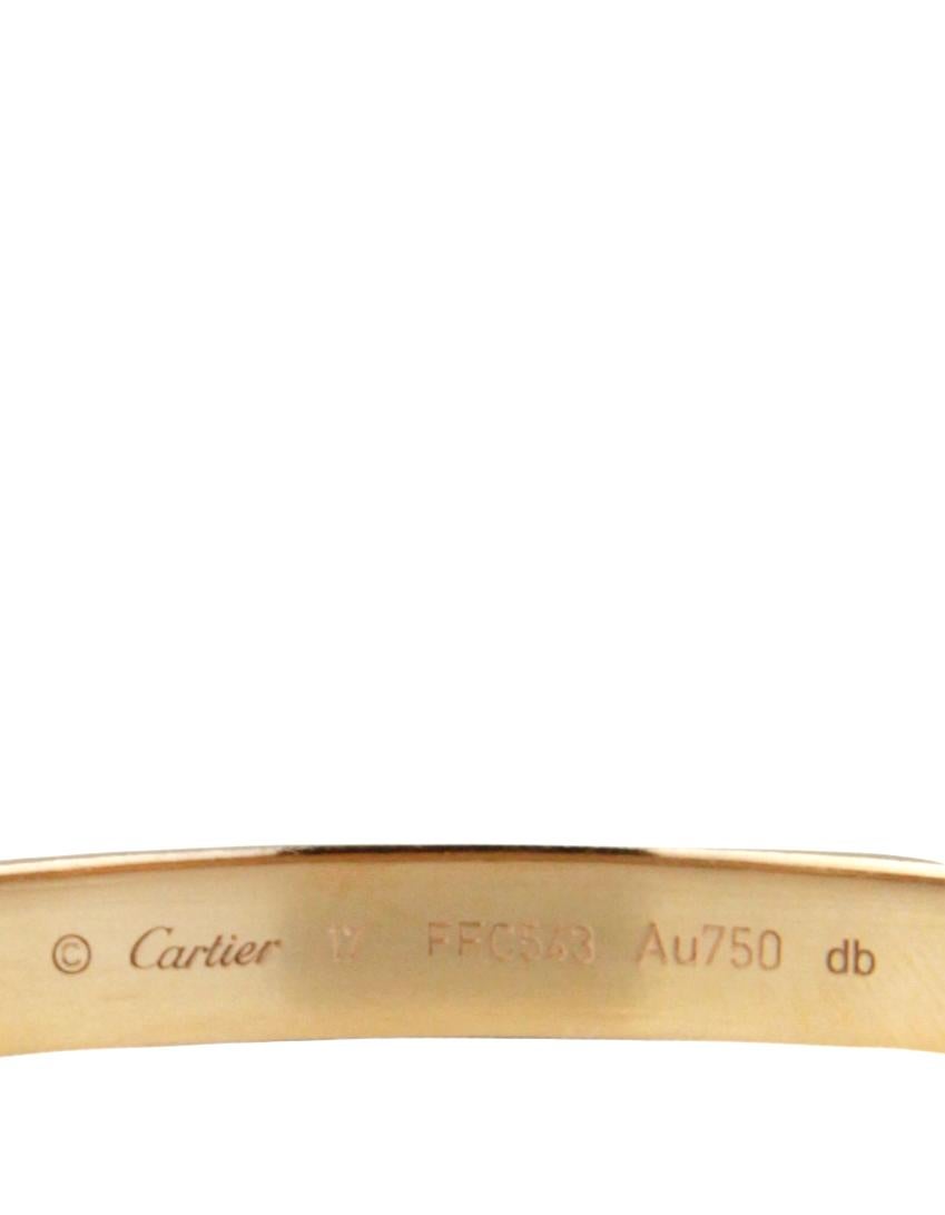 Cartier 18k Roségold LOVE Armreif-Armreif Größe 17 mit Zertifikat Damen im Angebot