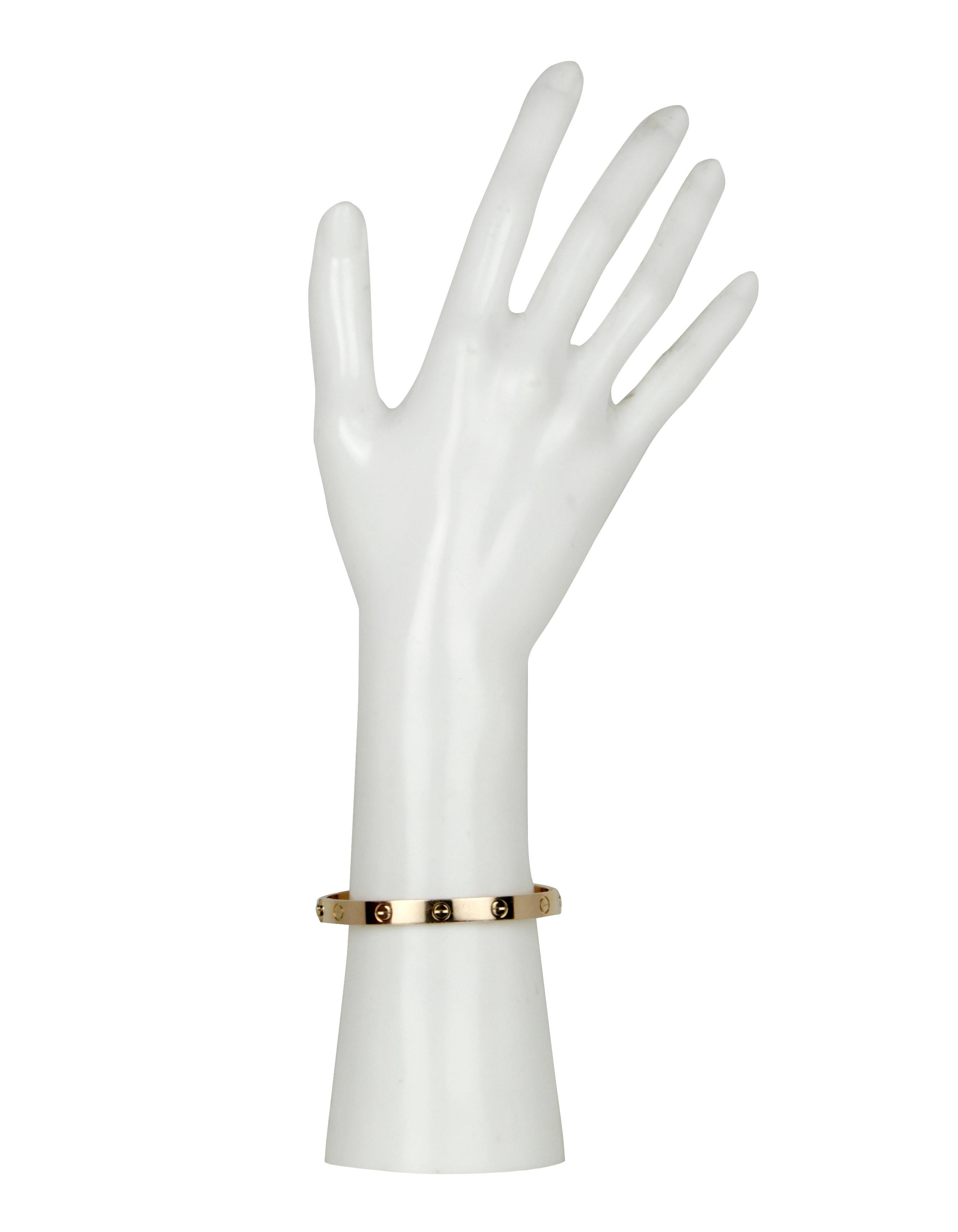 Cartier Bracelet jonc LOVE en or rose 18 carats avec certificat, taille 17 Pour femmes en vente