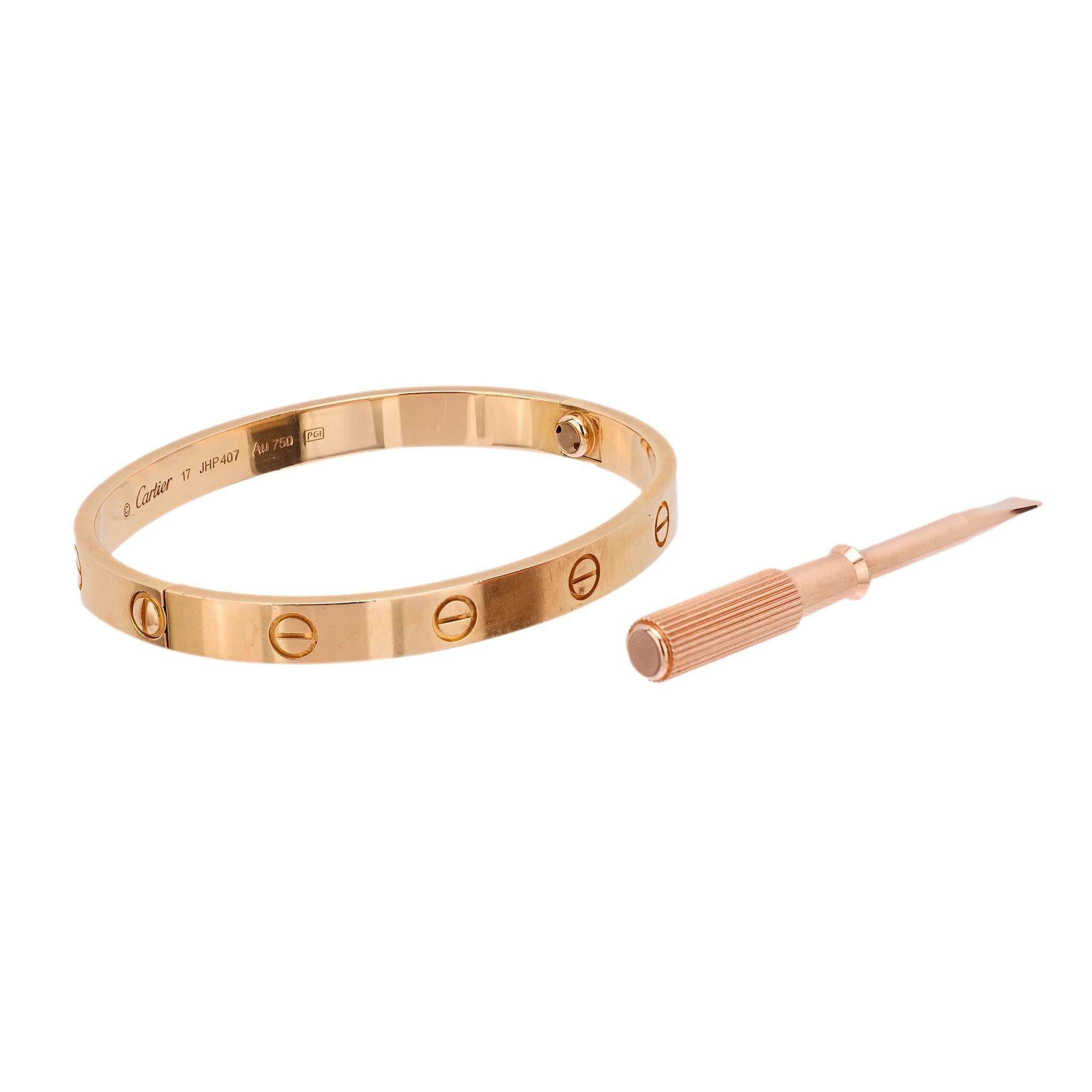 Modern Cartier 18k rose gold Love bracelet For Sale