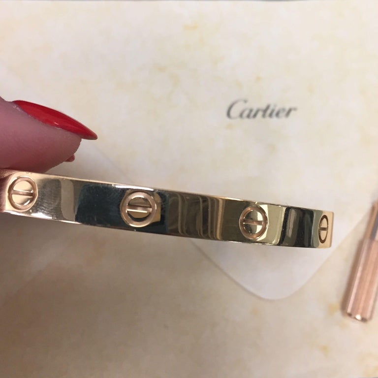 Cartier 18 Karat Rose Gold Love Bracelet For Sale at 1stdibs