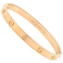 Cartier Love 18 Karat Rose Gold Bracelet For Sale at 1stdibs