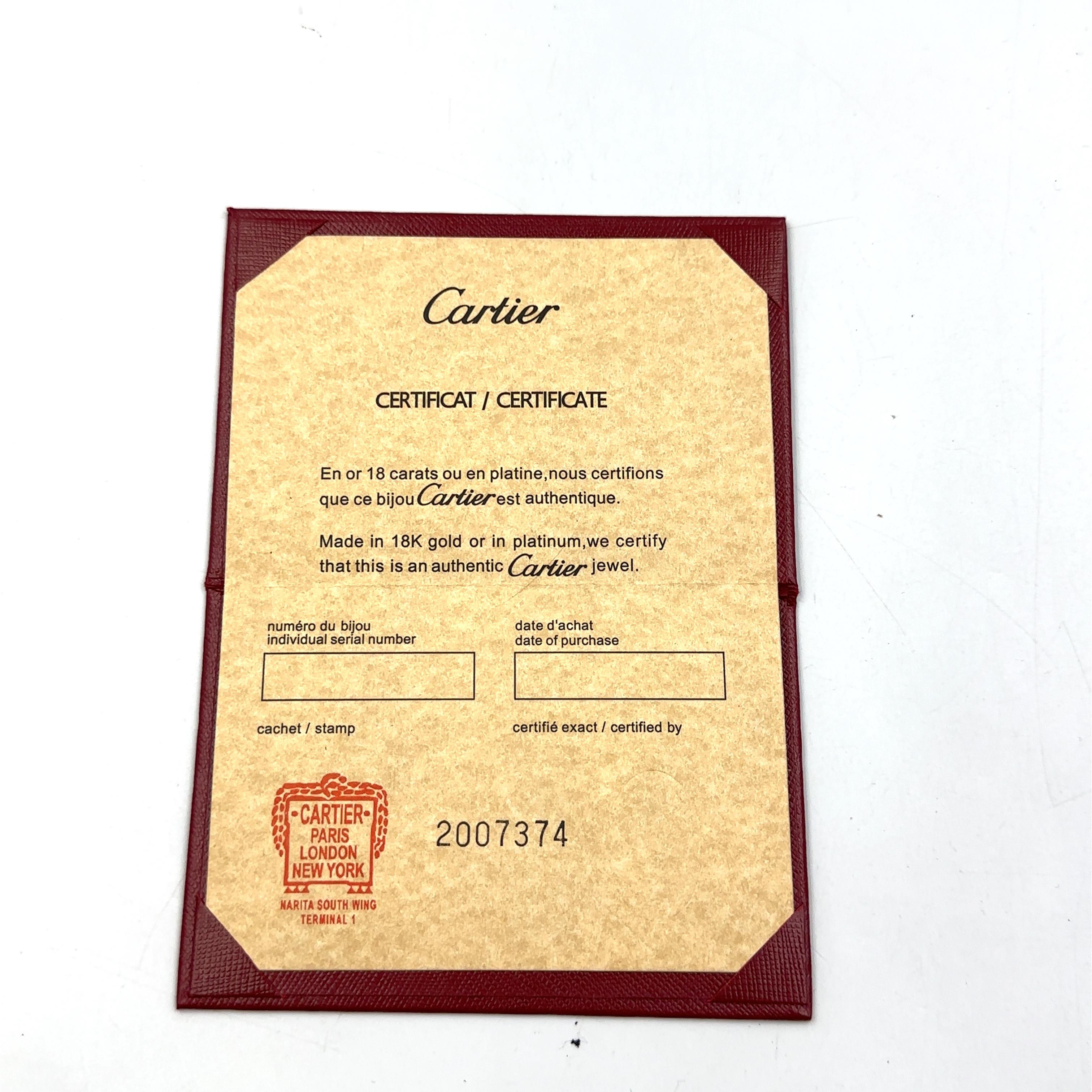 Cartier Certificate Of Authenticity