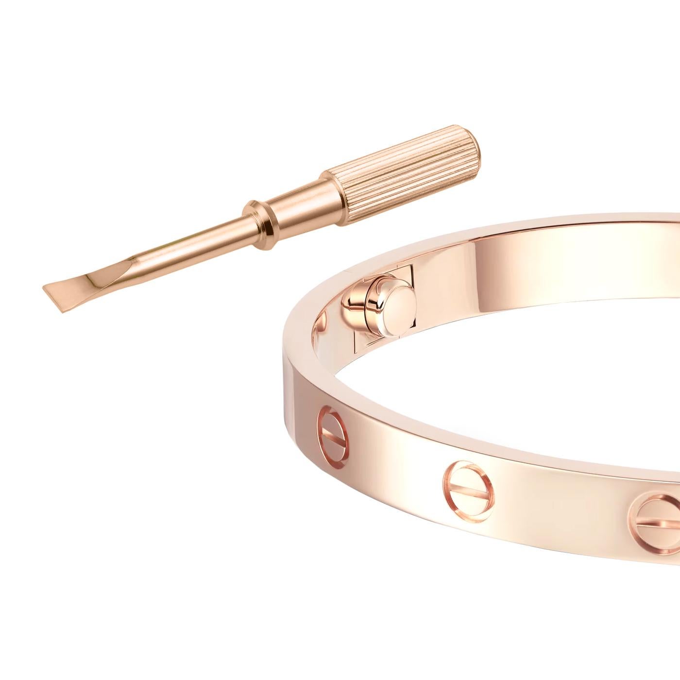 Cartier Bracelet jonc Love Collection en or rose 18 carats, taille 18 Pour femmes en vente