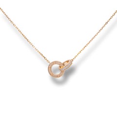 Cartier 18K Rose Gold LOVE Necklace with Diamonds