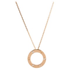 Colgante Amor Cartier Oro Rosa 18K, Collar 3 Diamantes