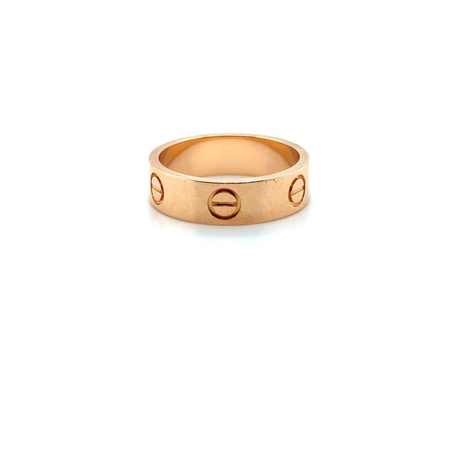 Contemporary Cartier 18K Rose Gold Love Ring For Sale