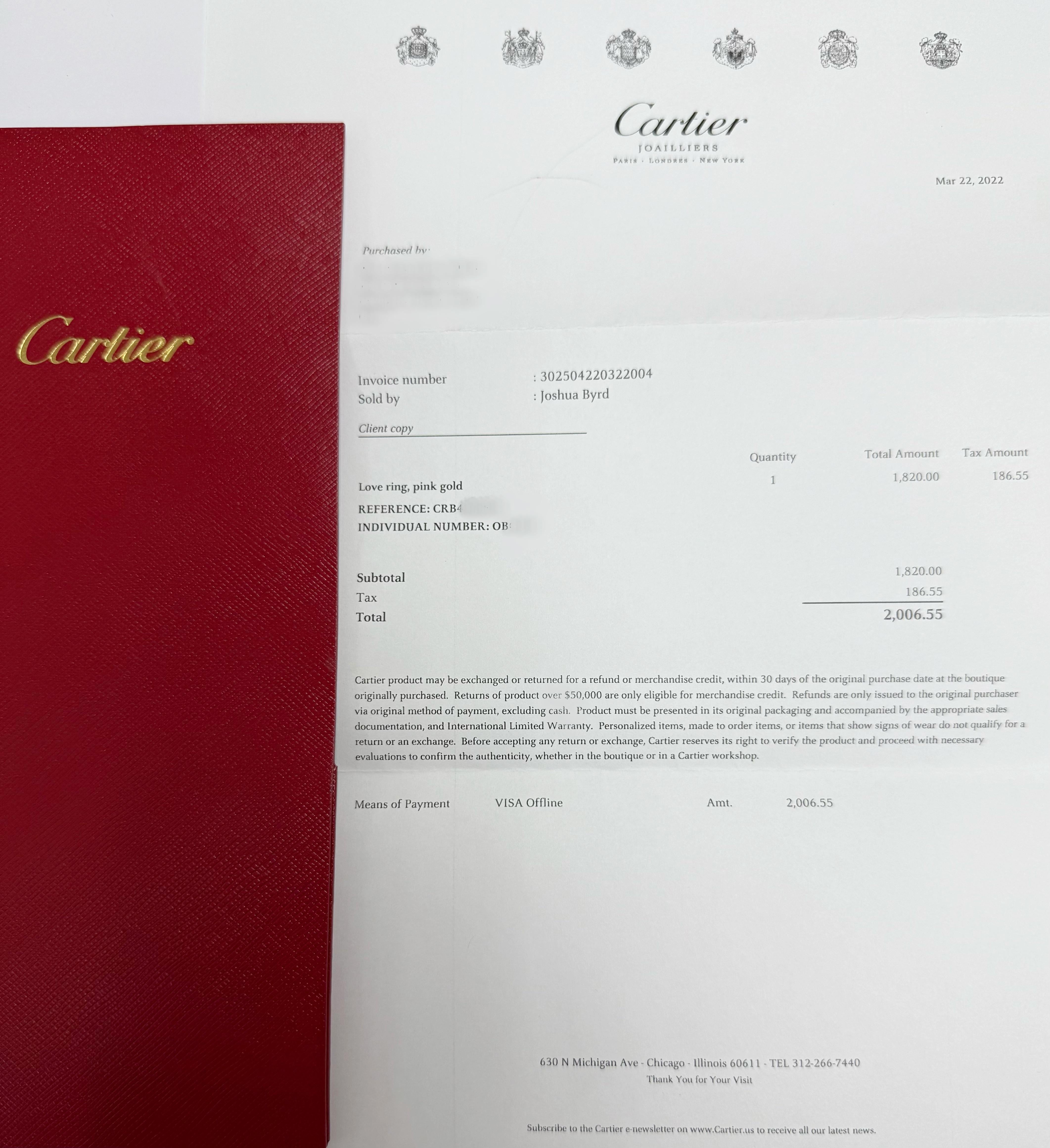 Cartier 18K Rose Gold Love Ring In Excellent Condition For Sale In Chicago, IL