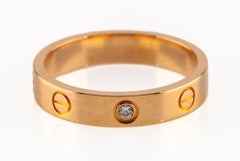 Cartier 18k Rose Gold Love Wedding Band Size 55 w/ Diamond Retail