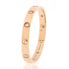 Cartier 18k Rose Gold Love with 10 Diamonds Bracelet