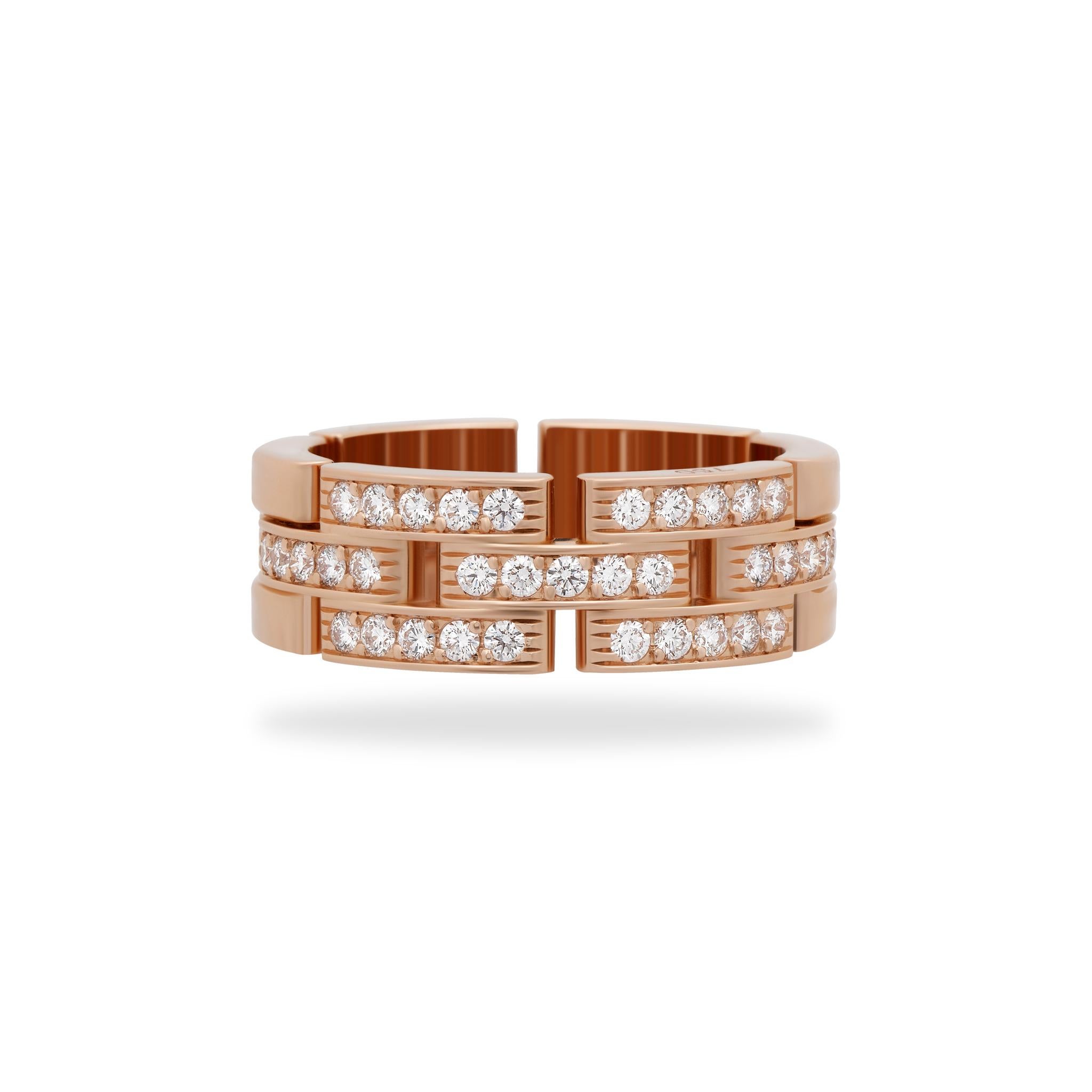 METAL TYPE: 18K Rose Gold
STONE WEIGHT: 0.53ct twd
TOTAL WEIGHT: 13.3g
RING SIZE: 9
REFERENCE #: 20806-LSOB
CONDITION: Pre-owned, Excellent condition.