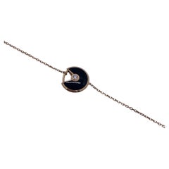 Cartier 18K Rose Gold Onyx Diamant Amulette de Cartier Armband
