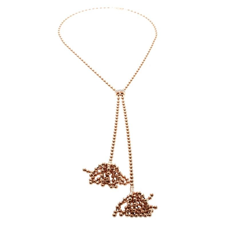 Cartier 18K Rose Gold Paris ''Nouvelle Vague'' Diamond Necklace Unisexe en vente