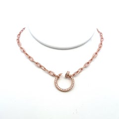 Cartier 18K Rose Gold Pendant Necklace with 0.4 Carat Round G-VS Diamonds
