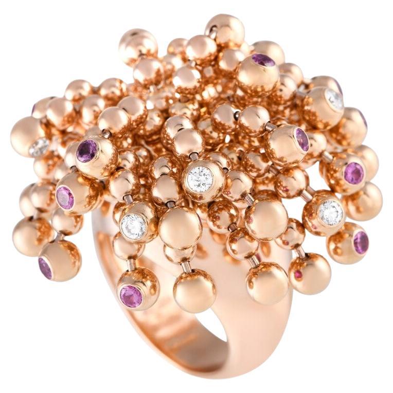 Cartier 18K Rose Gold, Pink Sapphire, and Diamond Nouvelle Vague EU 52 Ring
