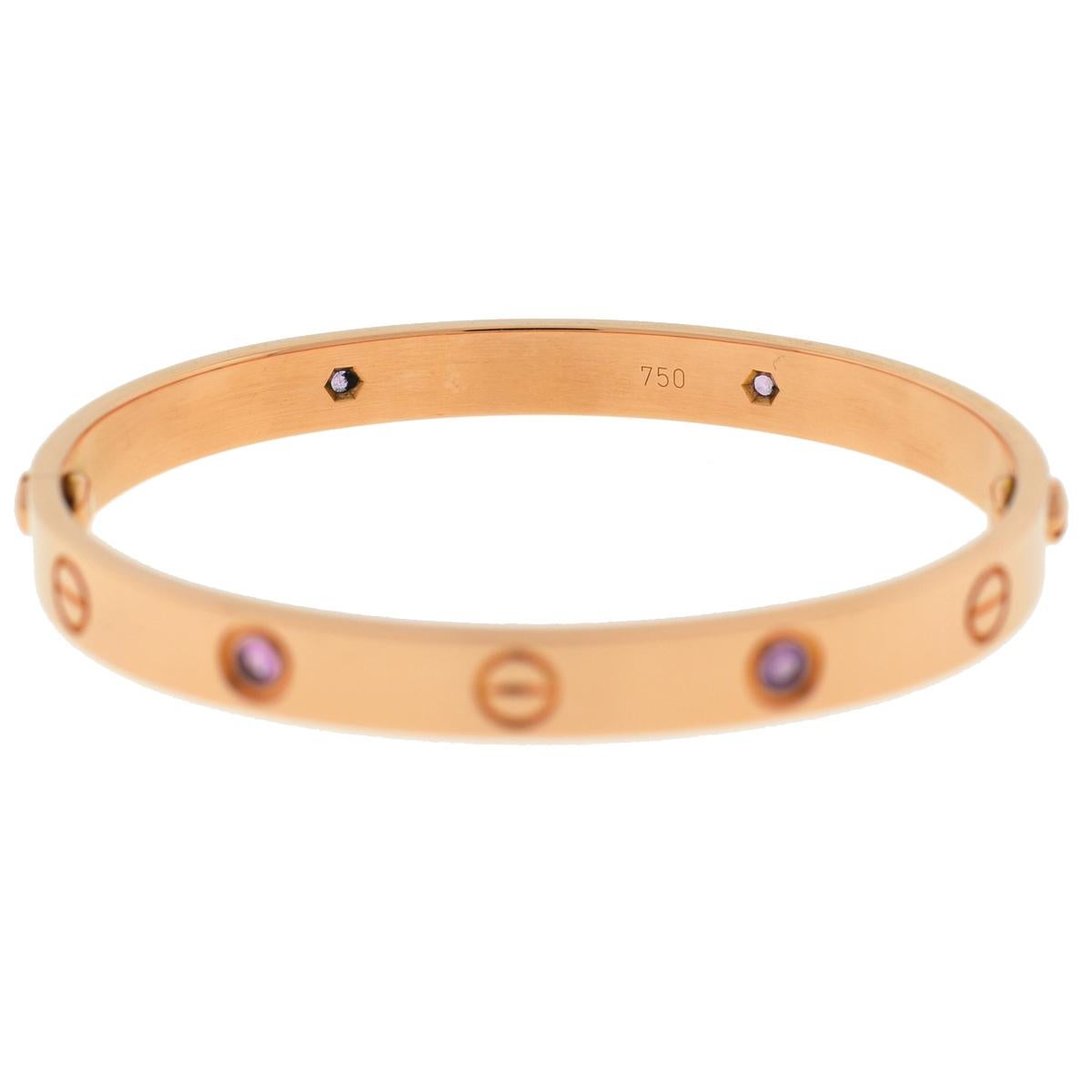 cartier love bracelet with pink sapphire