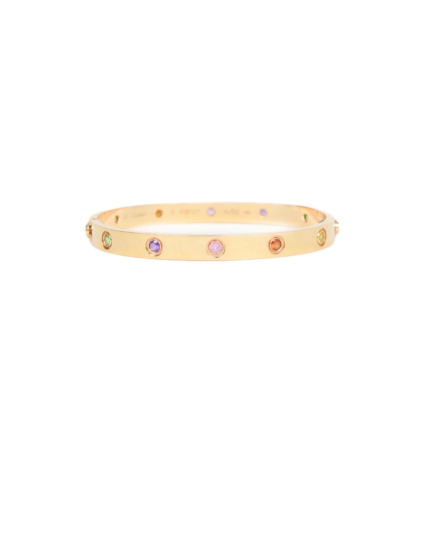 Cartier 18K Rose Gold Rainbow Love Bracelet sz 17 at 1stDibs | cartier ...