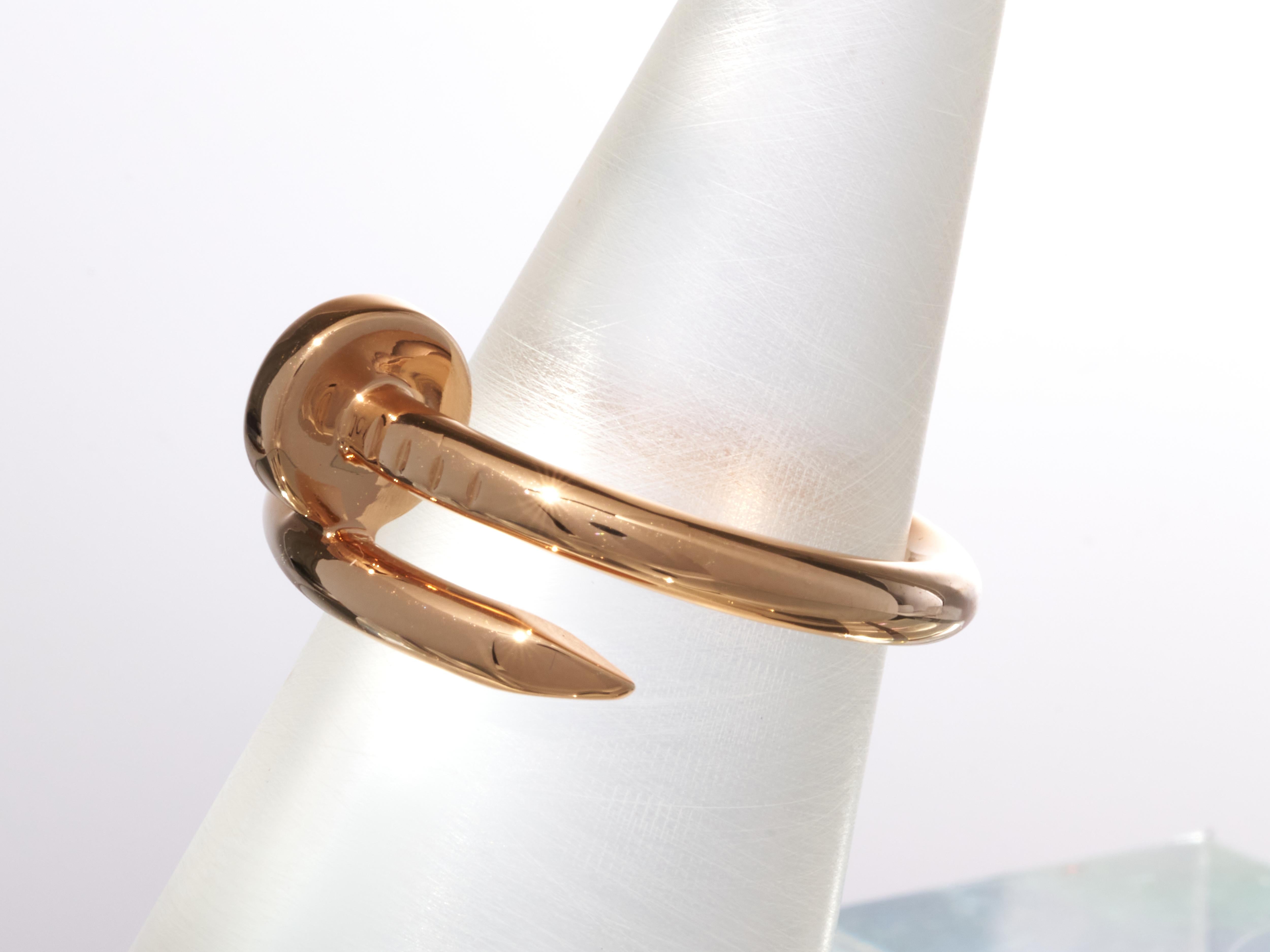 Cartier Anillo Oro Rosa 18K Juste Un Clou Anillo Clavo Full Classicrr Talla 55 Caja en venta 14
