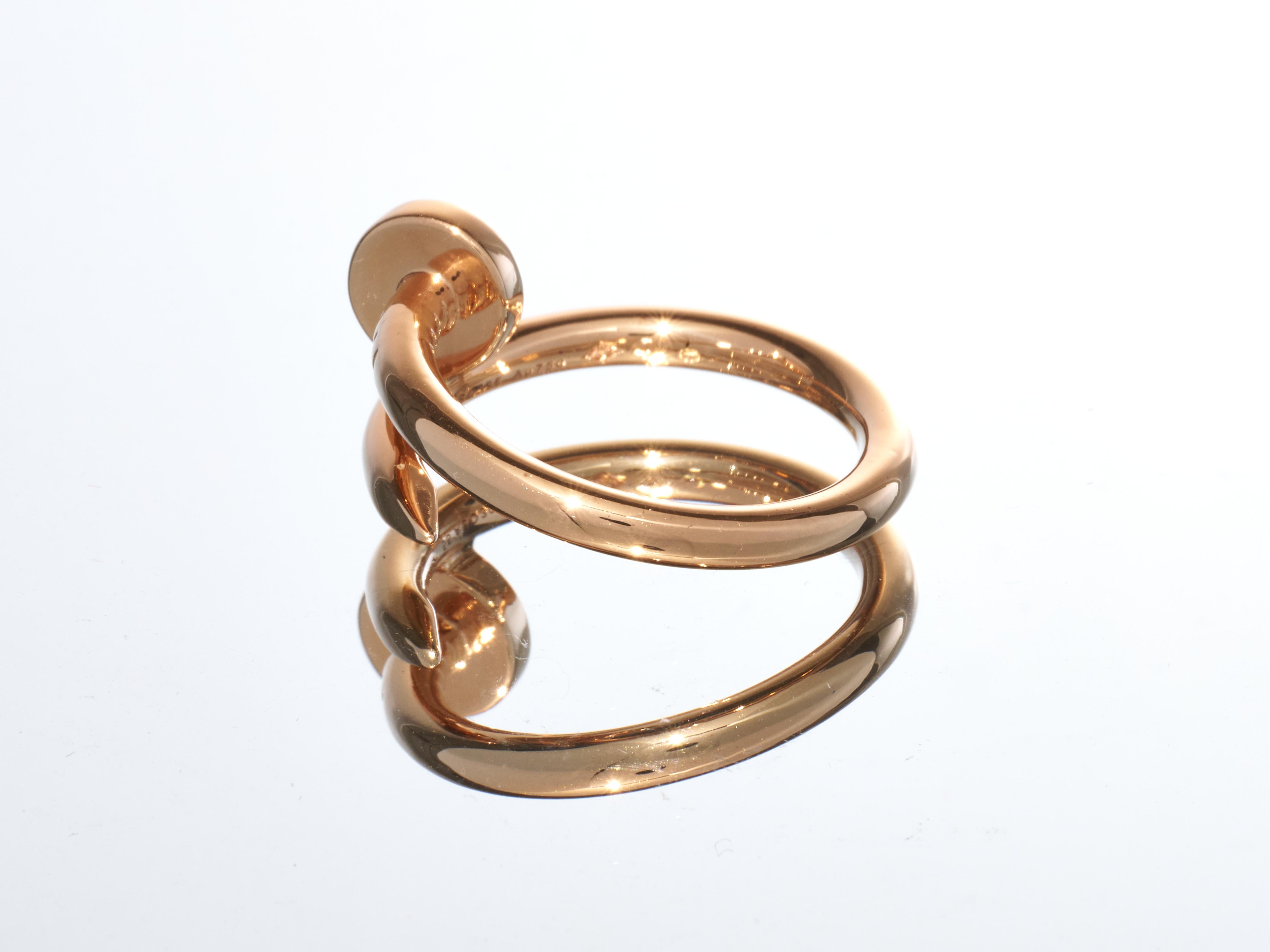 Cartier Anillo Oro Rosa 18K Juste Un Clou Anillo Clavo Full Classicrr Talla 55 Caja Art Decó en venta