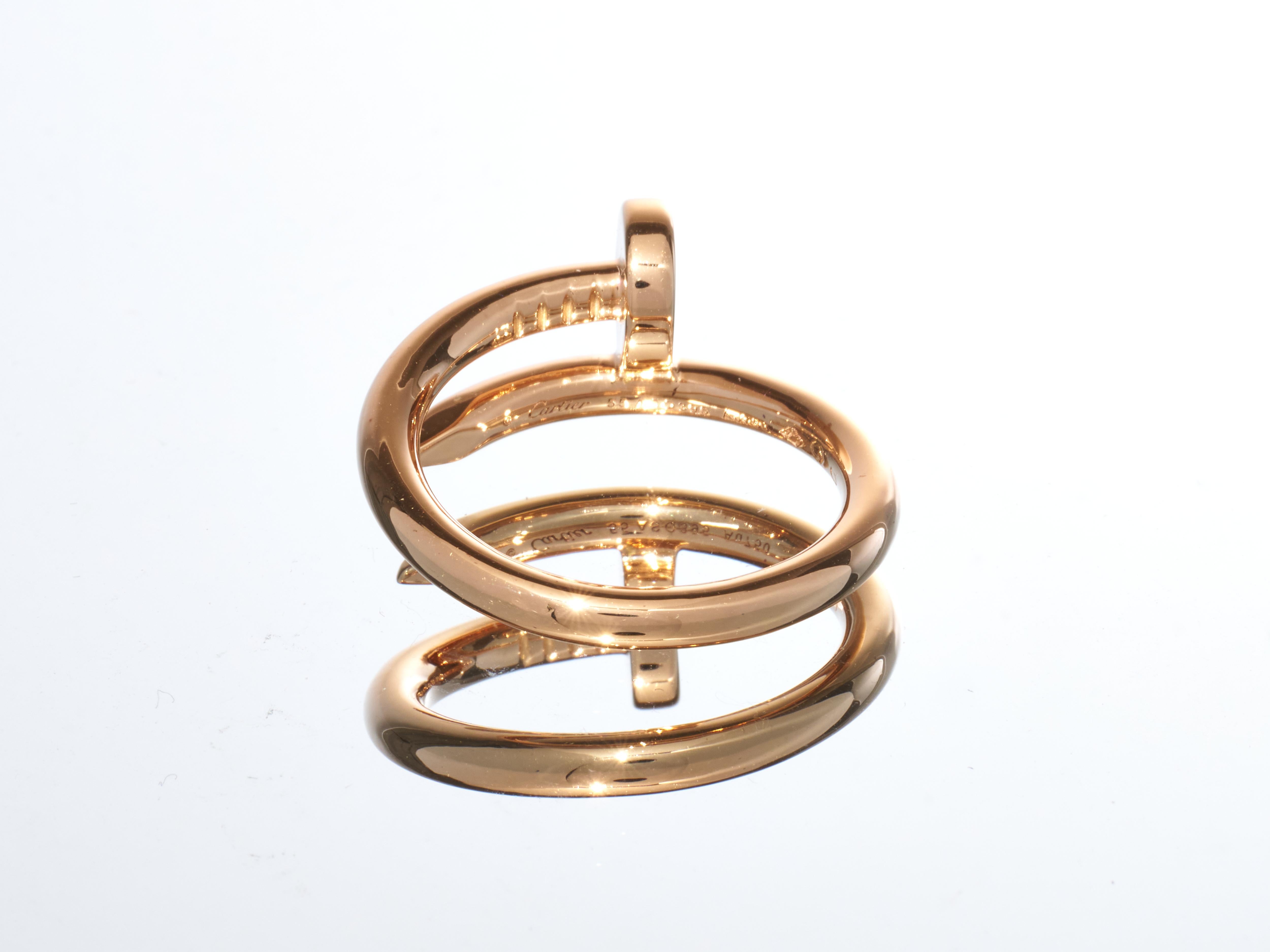 Cartier Anillo Oro Rosa 18K Juste Un Clou Anillo Clavo Full Classicrr Talla 55 Caja en Excelente estado para la venta en London, GB