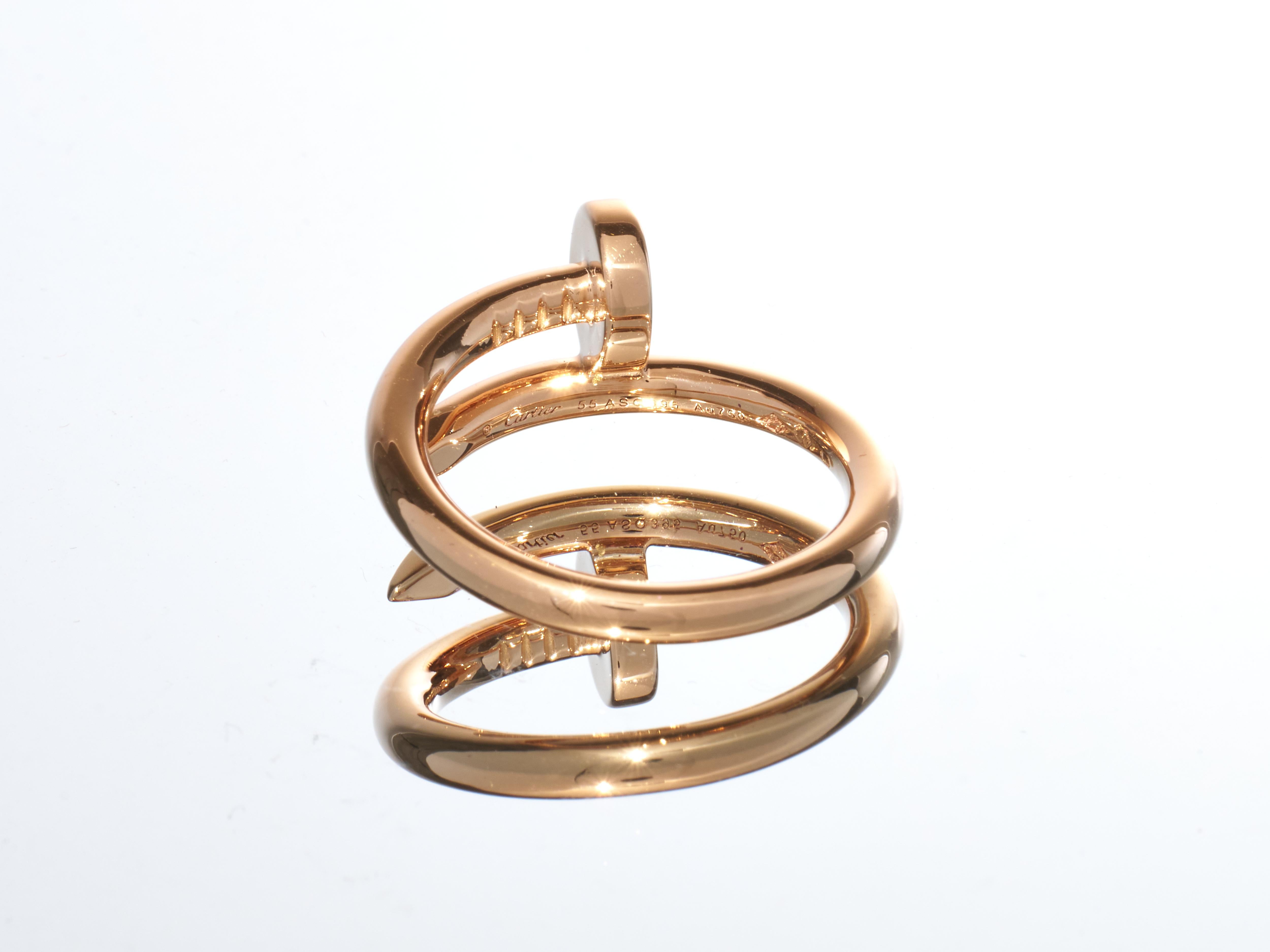 Cartier Anillo Oro Rosa 18K Juste Un Clou Anillo Clavo Full Classicrr Talla 55 Caja en venta 3